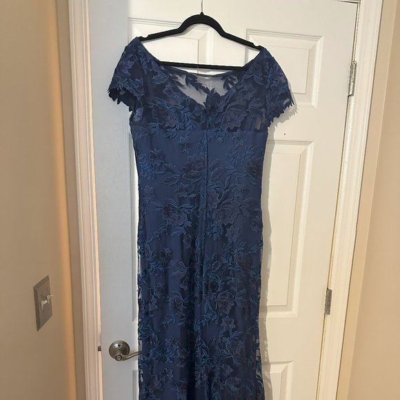 La Femme Blue Embroidered Gown - Picture 7 of 8